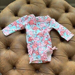 Ruffle Butts Flamingo Print Girls’ Swimwear